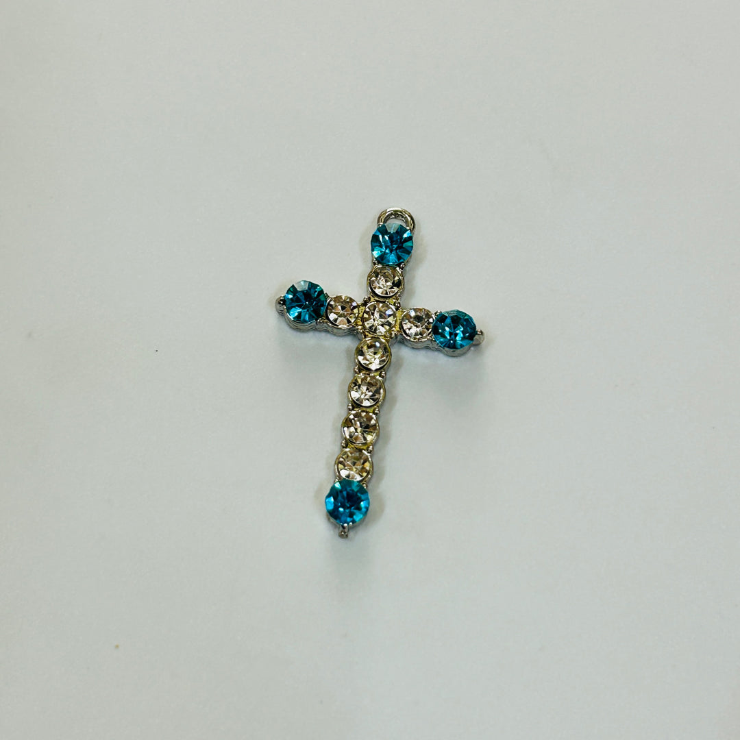 white blue cross charms