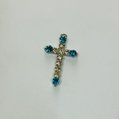 white blue cross charms