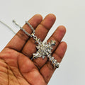 Big rose cross with stainless steel chain