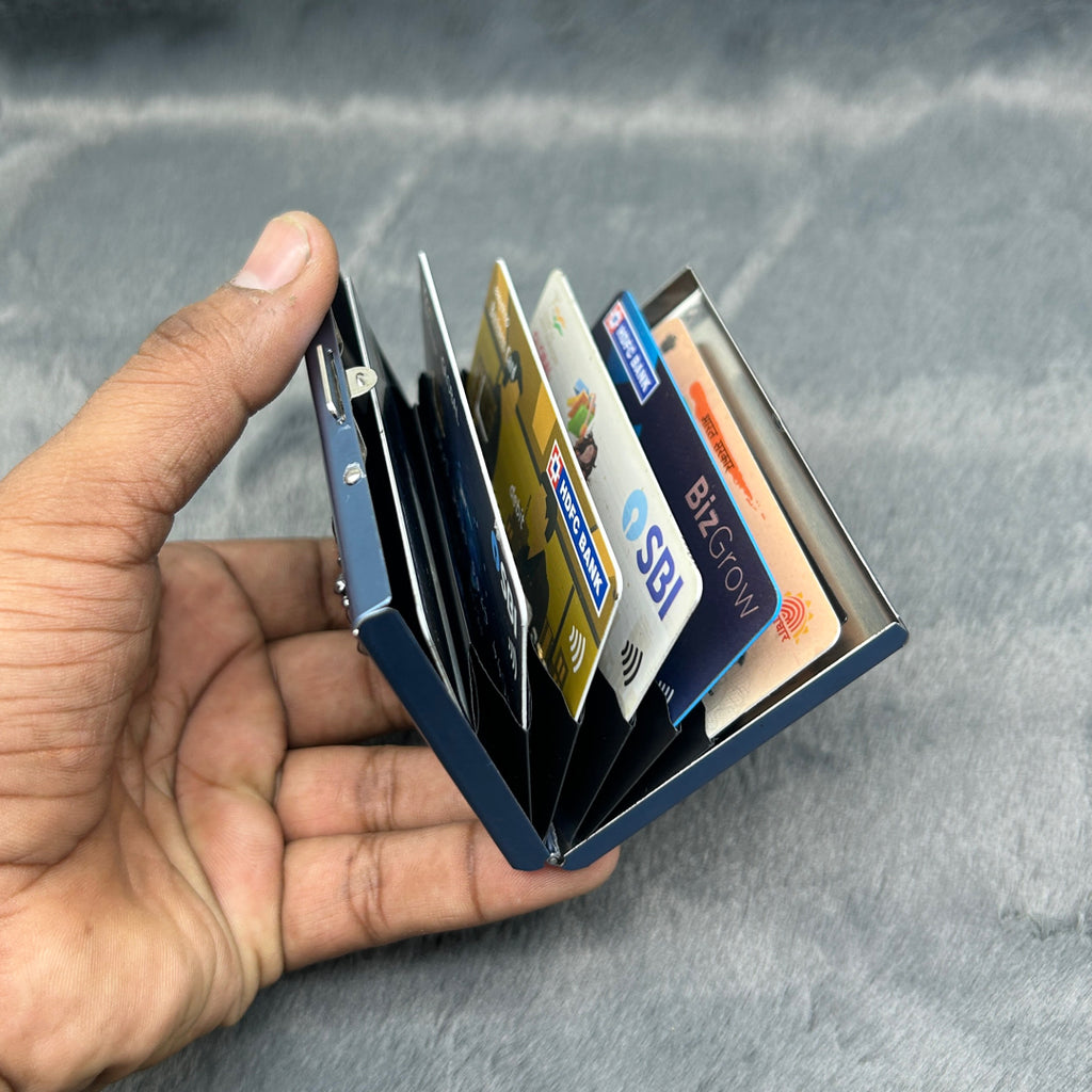 3 Pcs Blue chrome heart card holder wallet