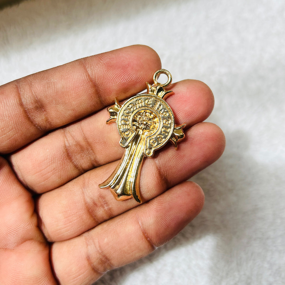 Golden chrome cross pendant