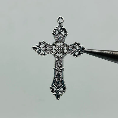Vintage Floral Cross Pendant