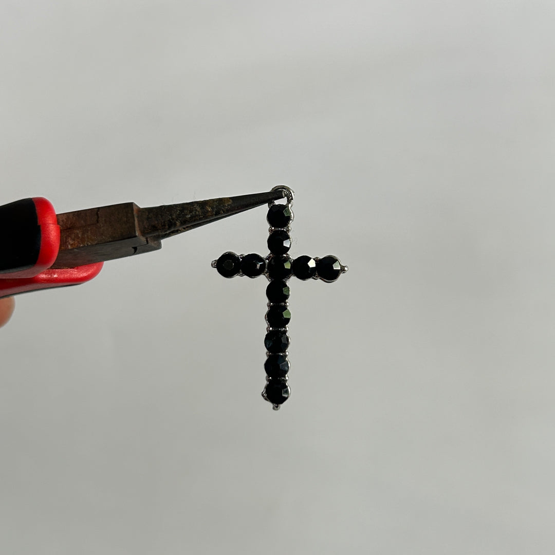 Dark black cross charms