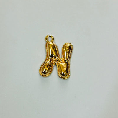 N gold alphabet charm