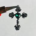 Black green heart cross