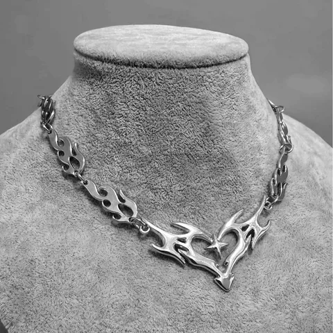 Gothic y2k Flame necklace