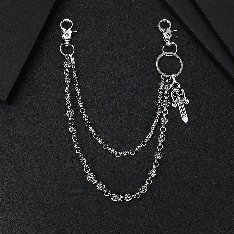 Chrome double dagger jeans side chain