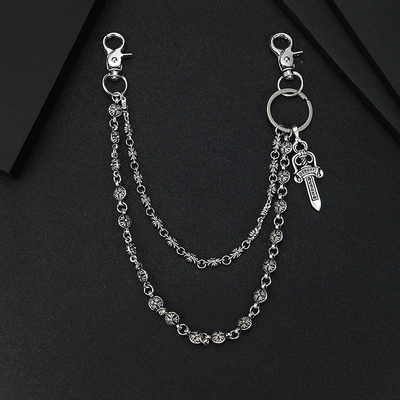Chrome double dagger jeans side chain