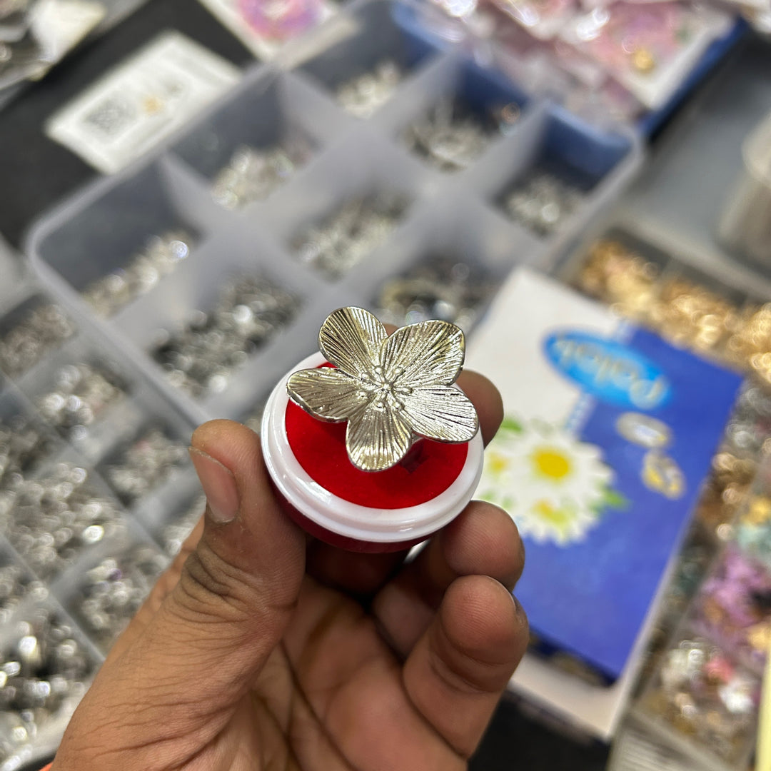 flower ring silver