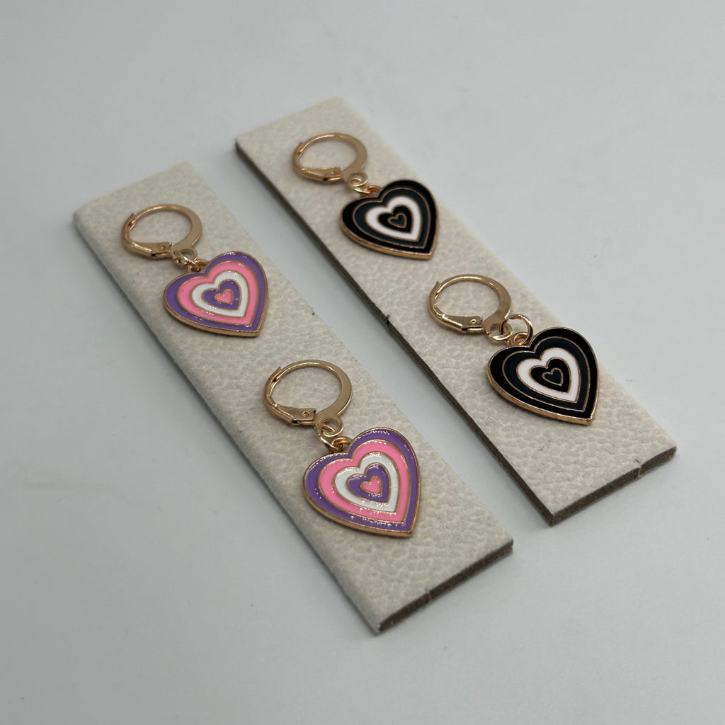 heart charms earrings