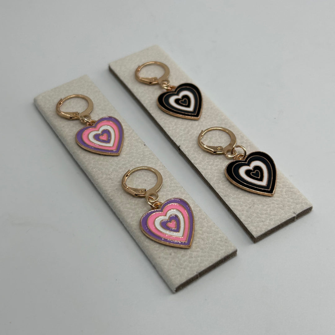 heart charms earrings