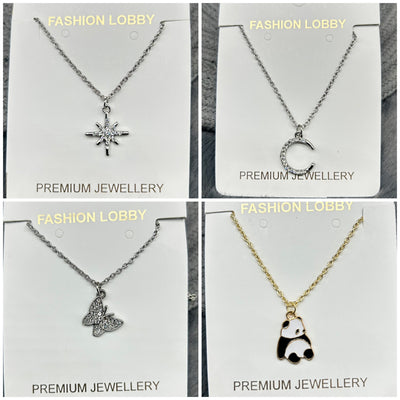 4 charms premium necklace for girls and women