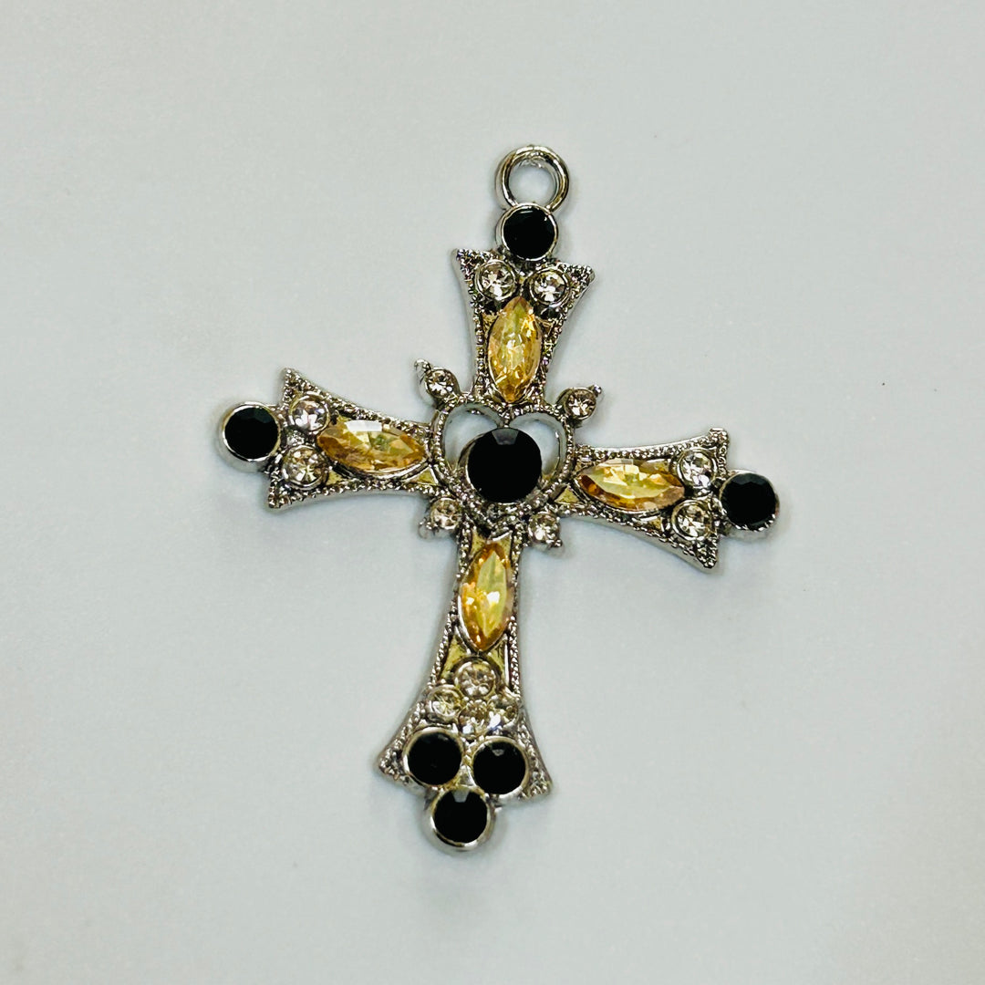 black and white golden charms