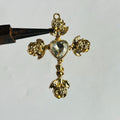 Golden white heart cross