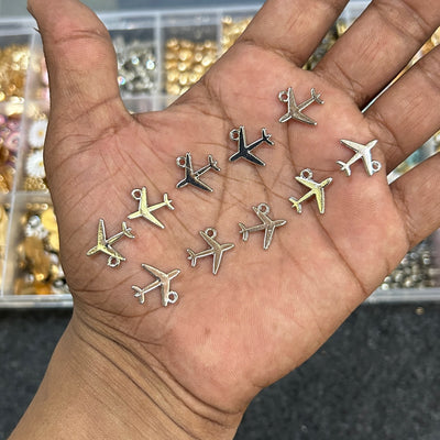 plane charms 10 pcs