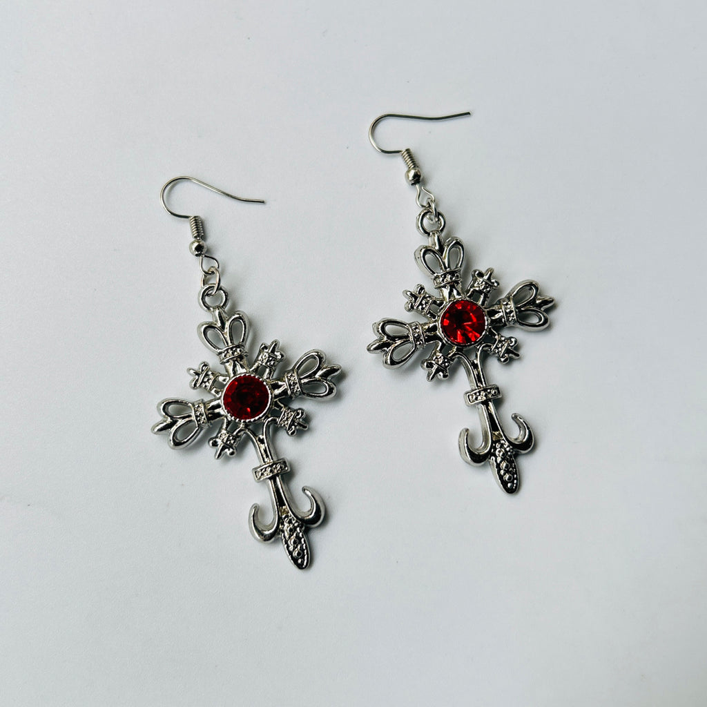 heart trending cross earrings