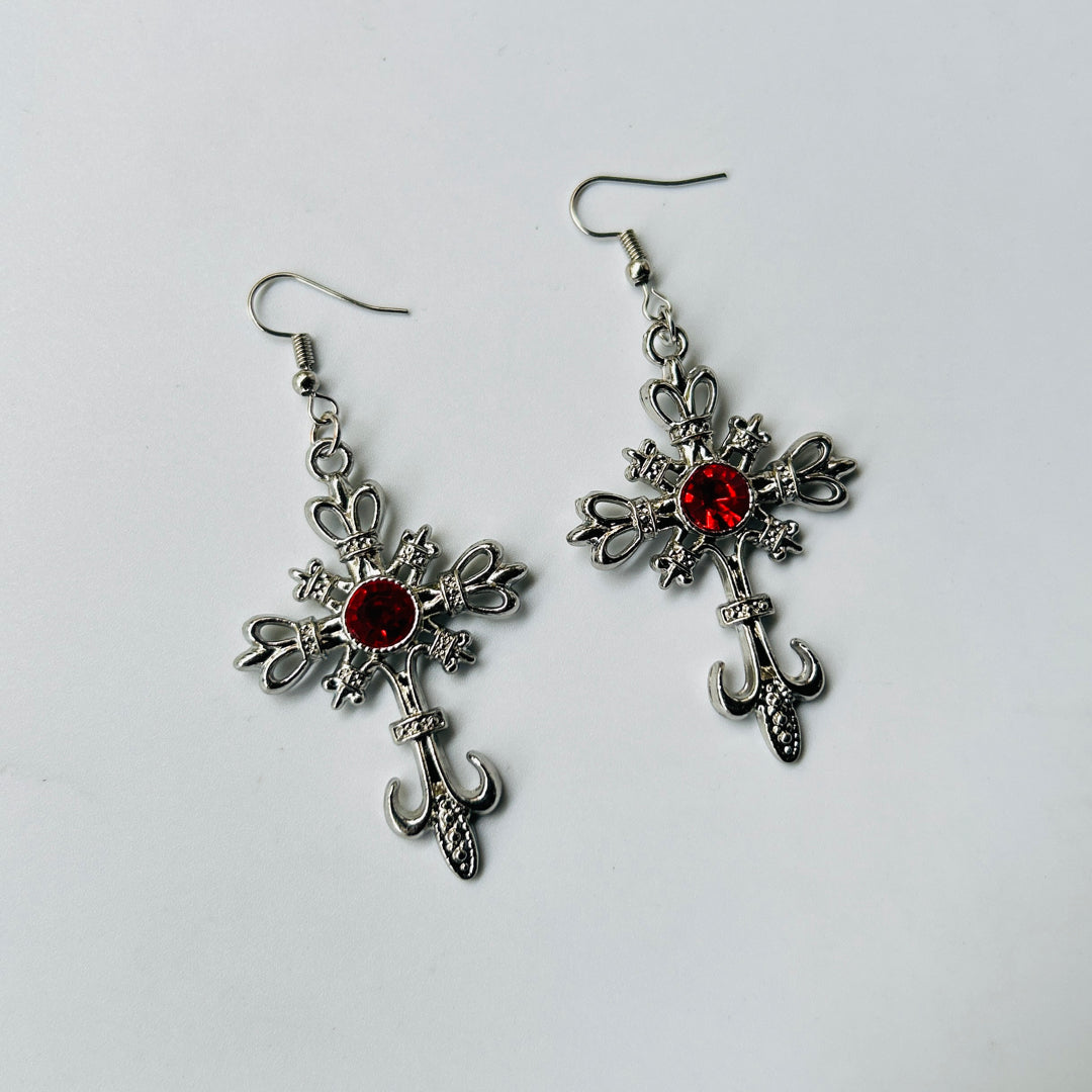 heart trending cross earrings