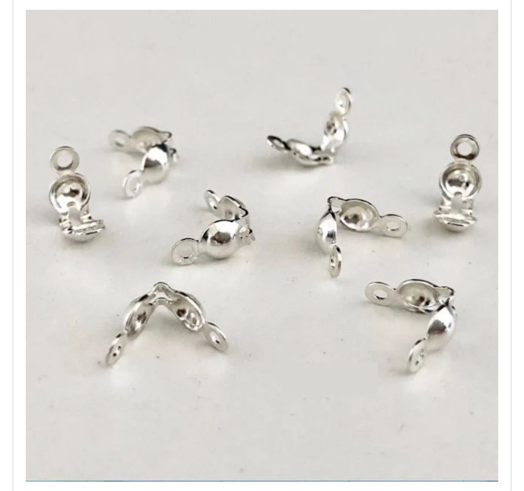 20 pcs 6mm silver chrome plated Clamp Shell