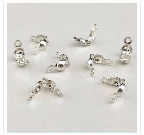 20 pcs 6mm silver chrome plated Clamp Shell
