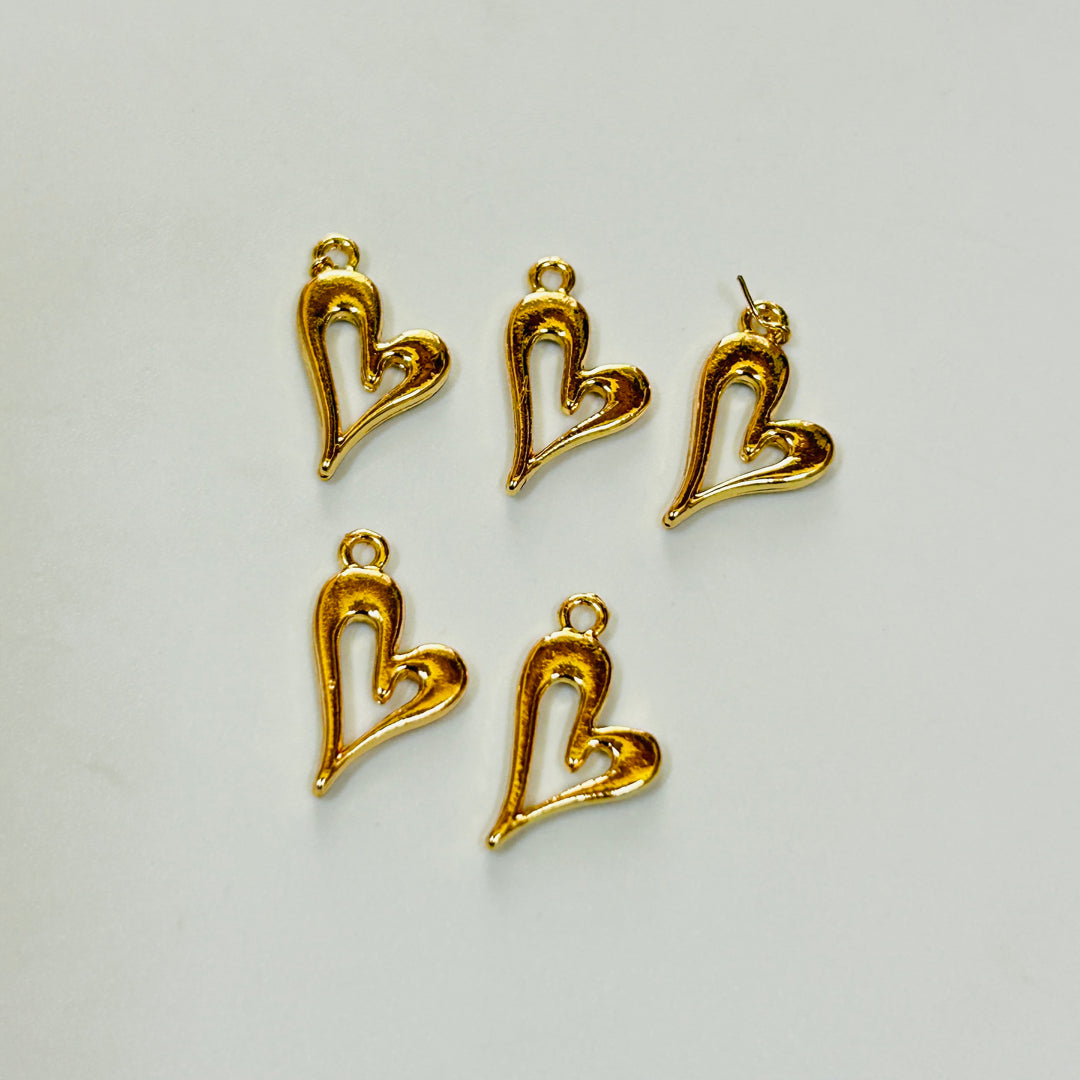 Gold heart 5 pcs