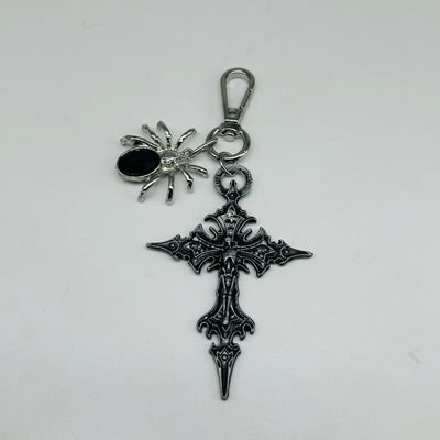 Cross spider key chain