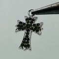 2 pcs Ch iced out green cross
