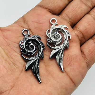 2 pcs black silver
