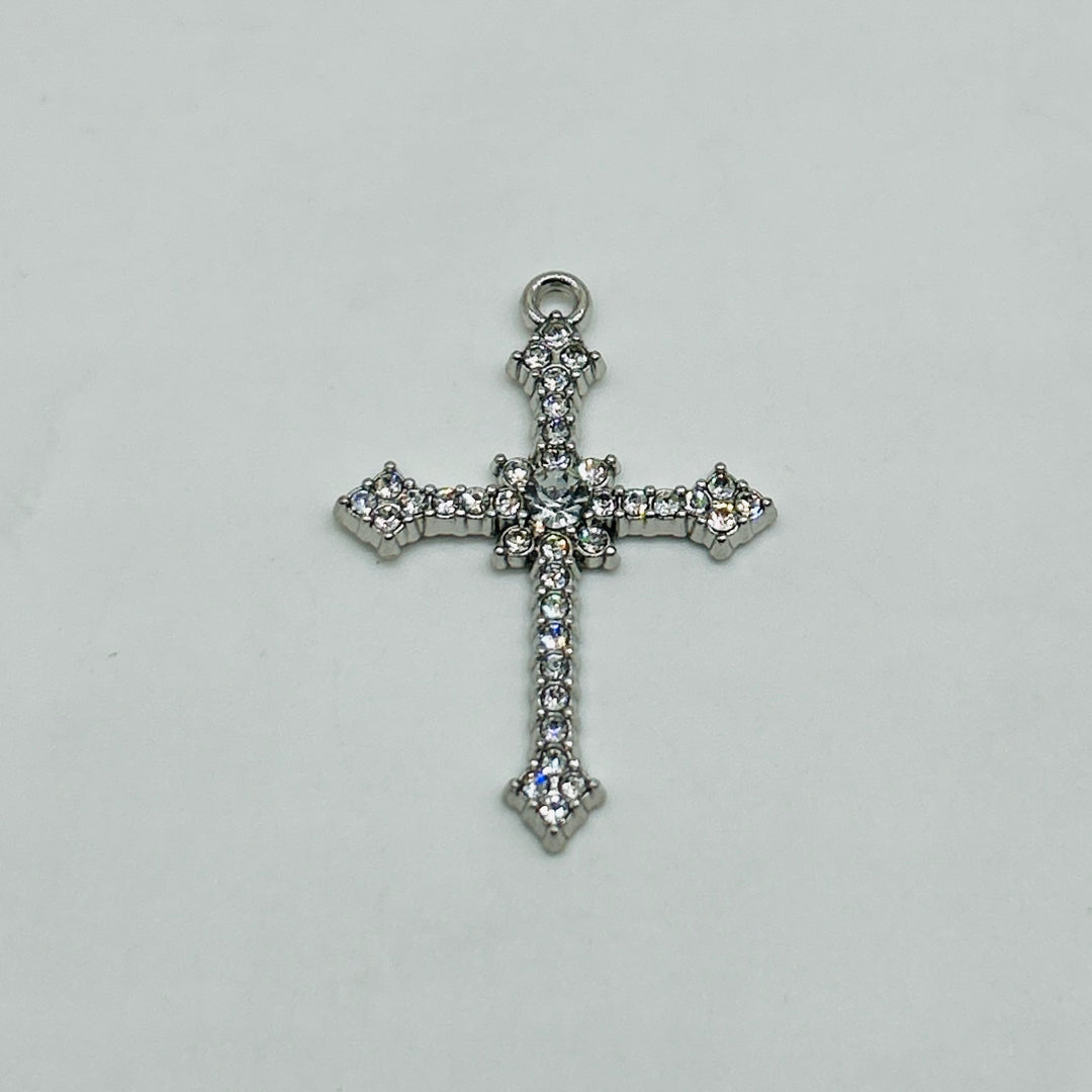 iced out stone cross pendant