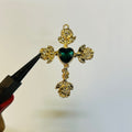 golden green heart pendant